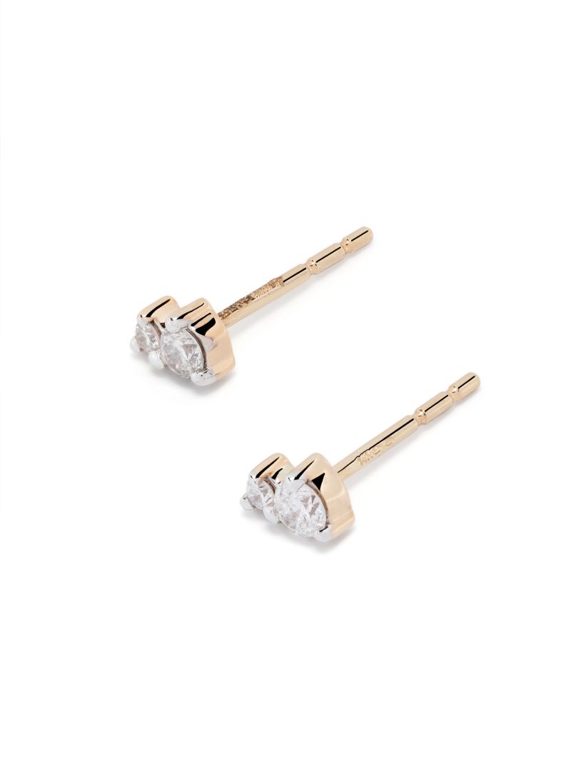14k Yellow Gold Tiny Amigos Diamond Earrings