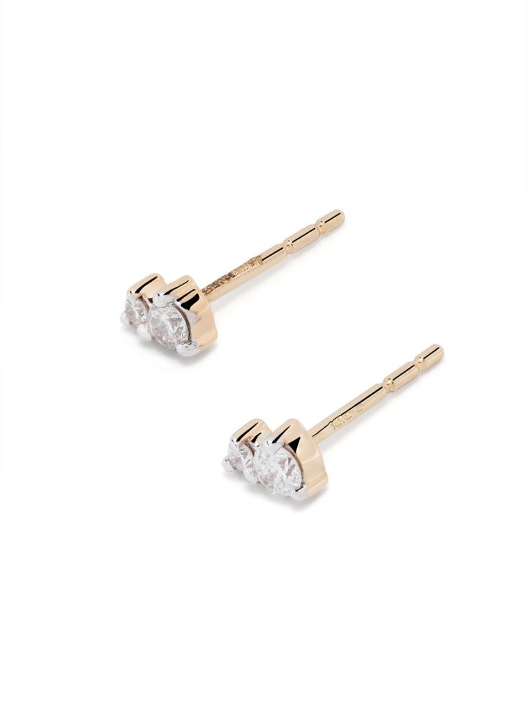 14k Yellow Gold Tiny Amigos Diamond Earrings
