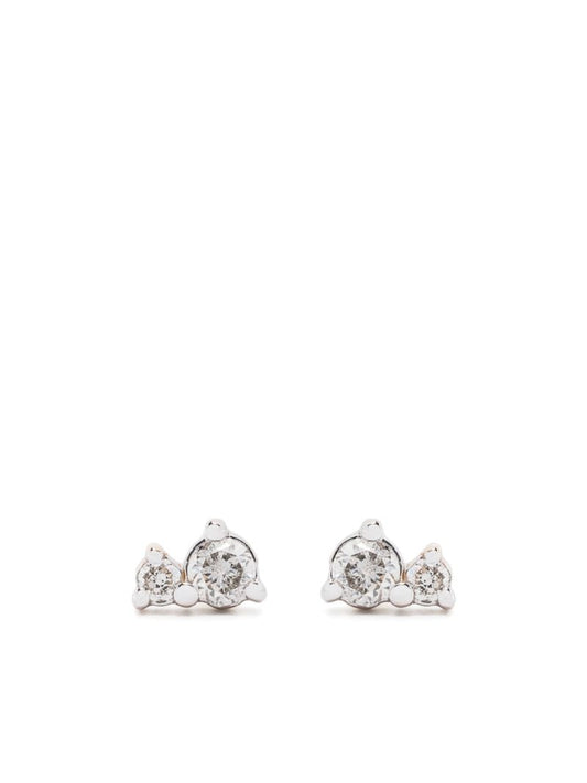 14k Yellow Gold Tiny Amigos Diamond Earrings