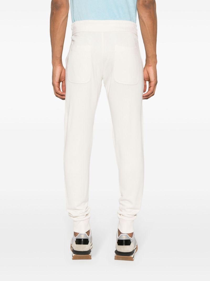 White Drawstring-waist Track Pants
