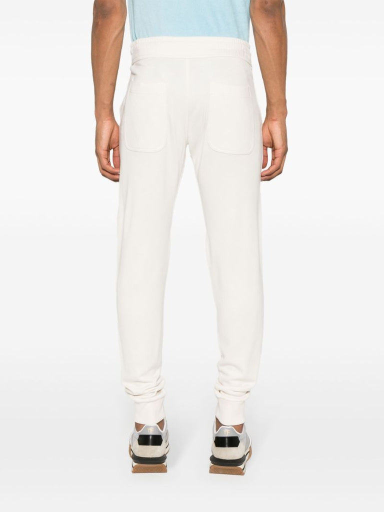 White Drawstring-waist Track Pants