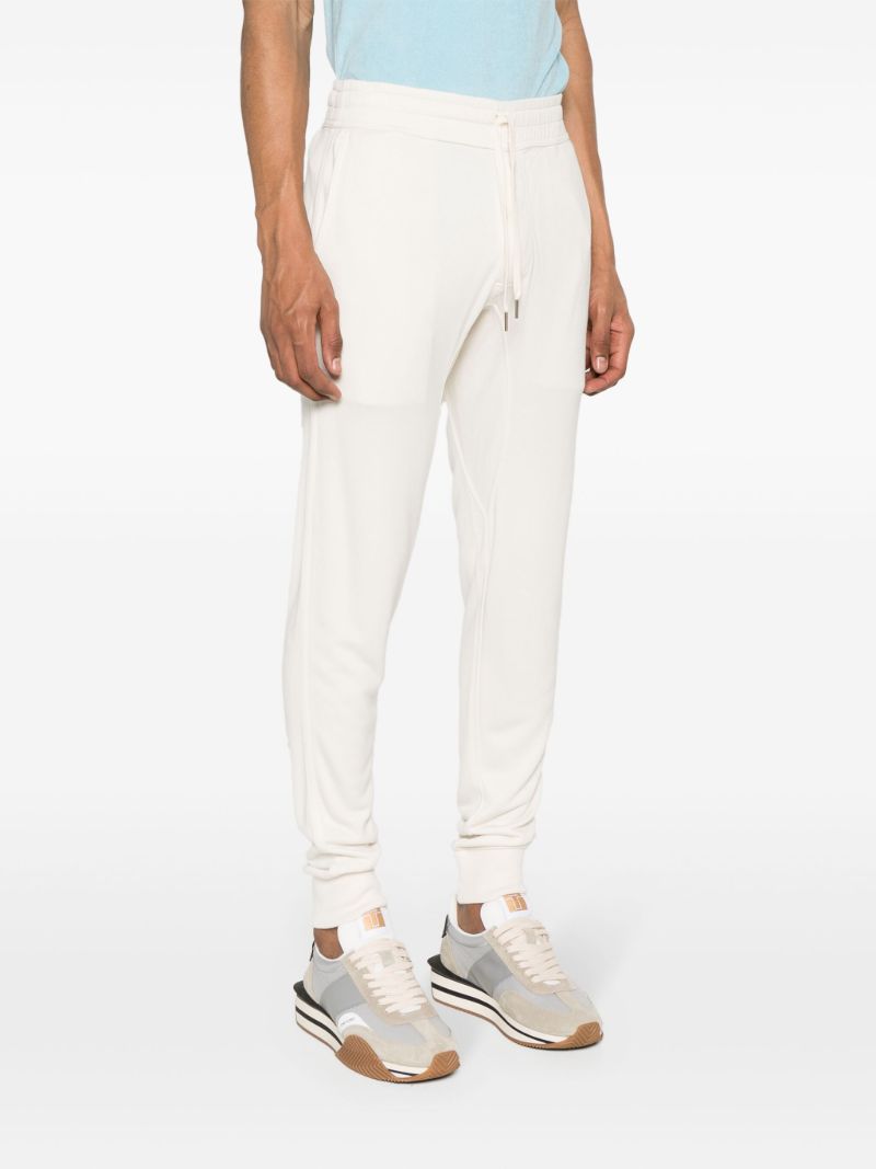 White Drawstring-waist Track Pants