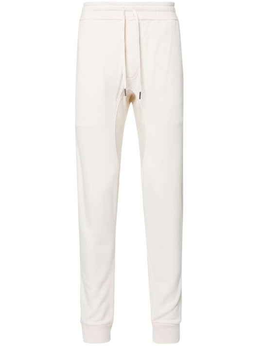 White Drawstring-waist Track Pants