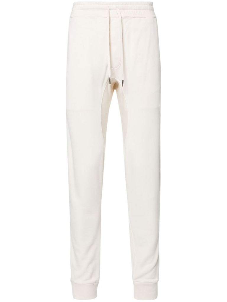 White Drawstring-waist Track Pants