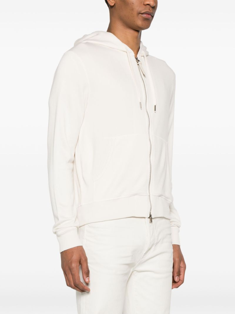 White Modal-blend Hoodie