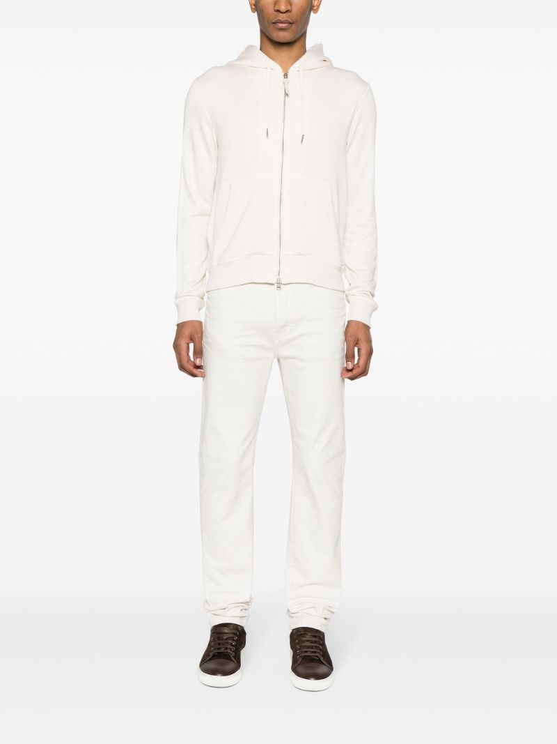 White Modal-blend Hoodie