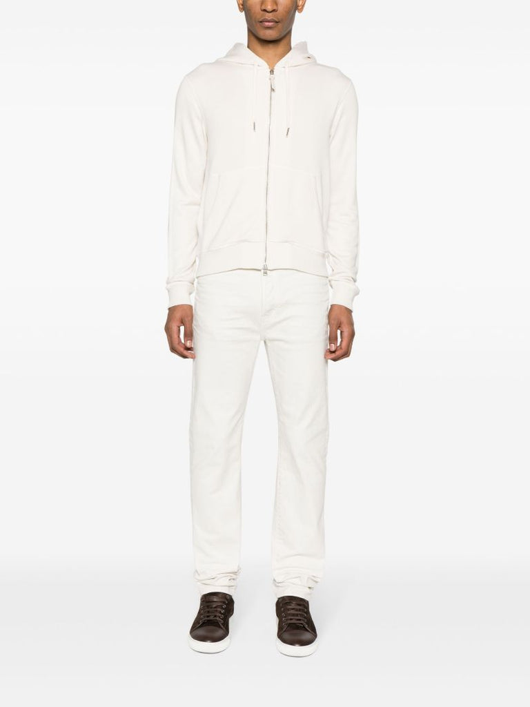 White Modal-blend Hoodie