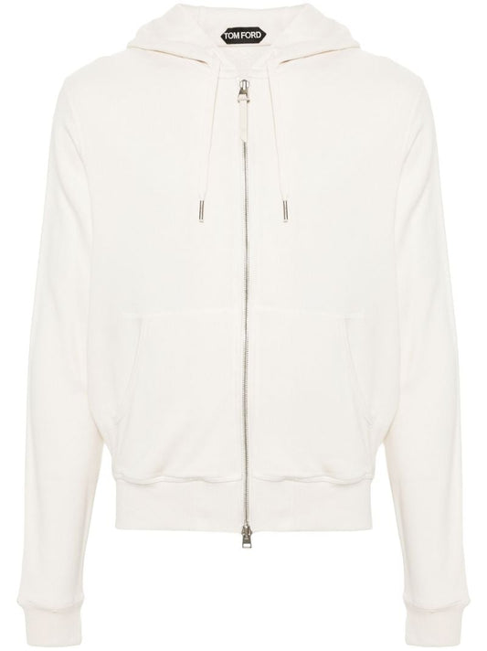 White Modal-blend Hoodie