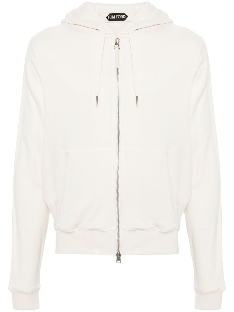 White Modal-blend Hoodie