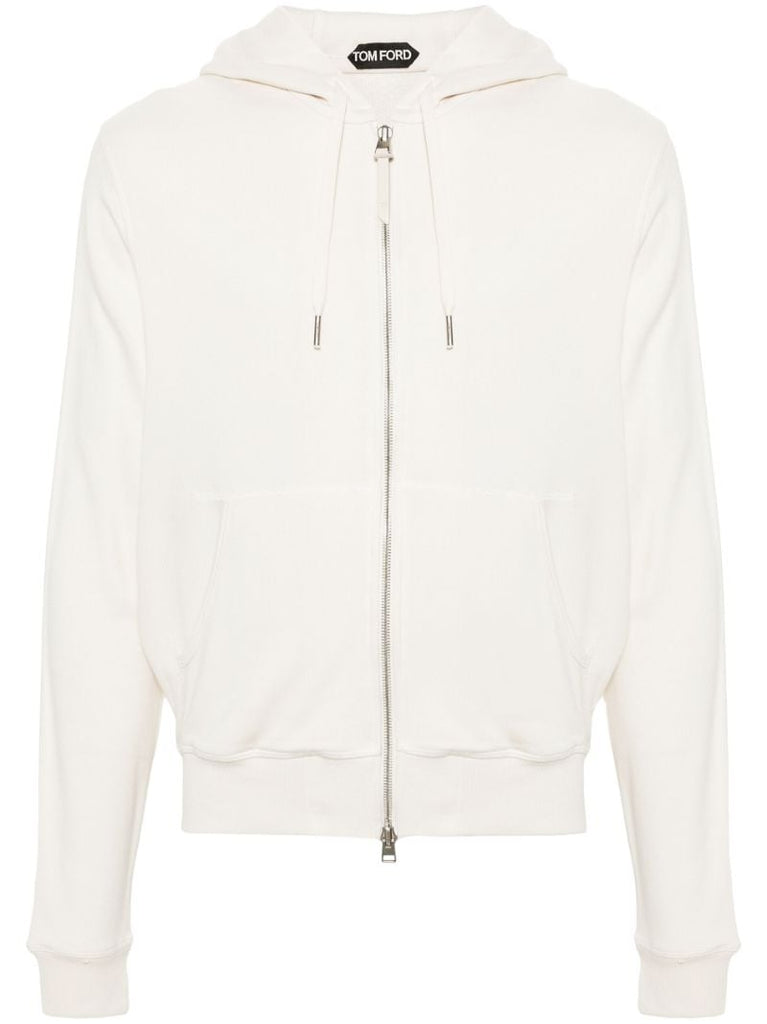 White Modal-blend Hoodie