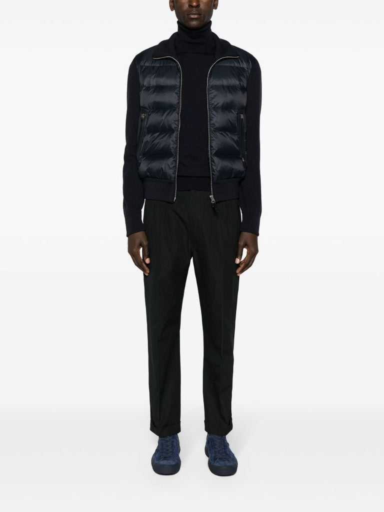 Black Pleated Straight-leg Trousers
