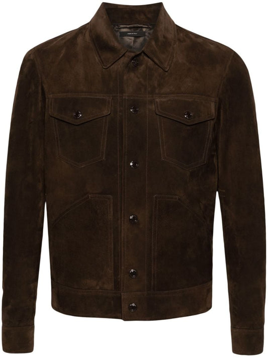 Brown Suede Western Shirt Jacket