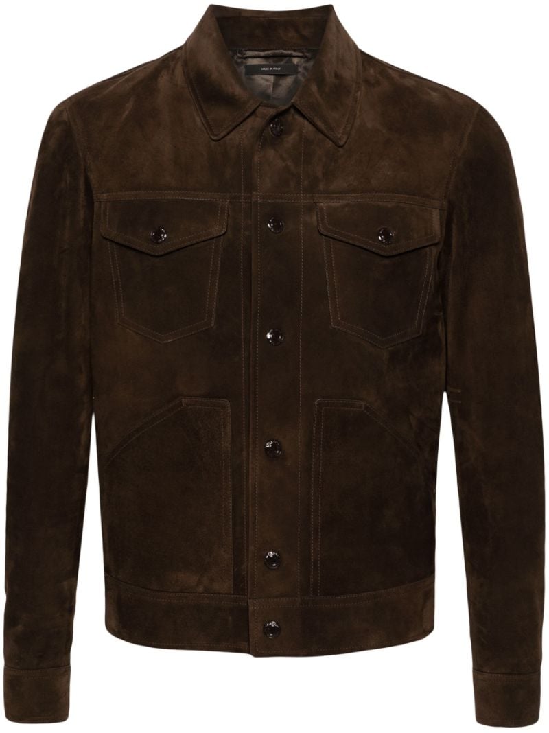 Brown Suede Western Shirt Jacket