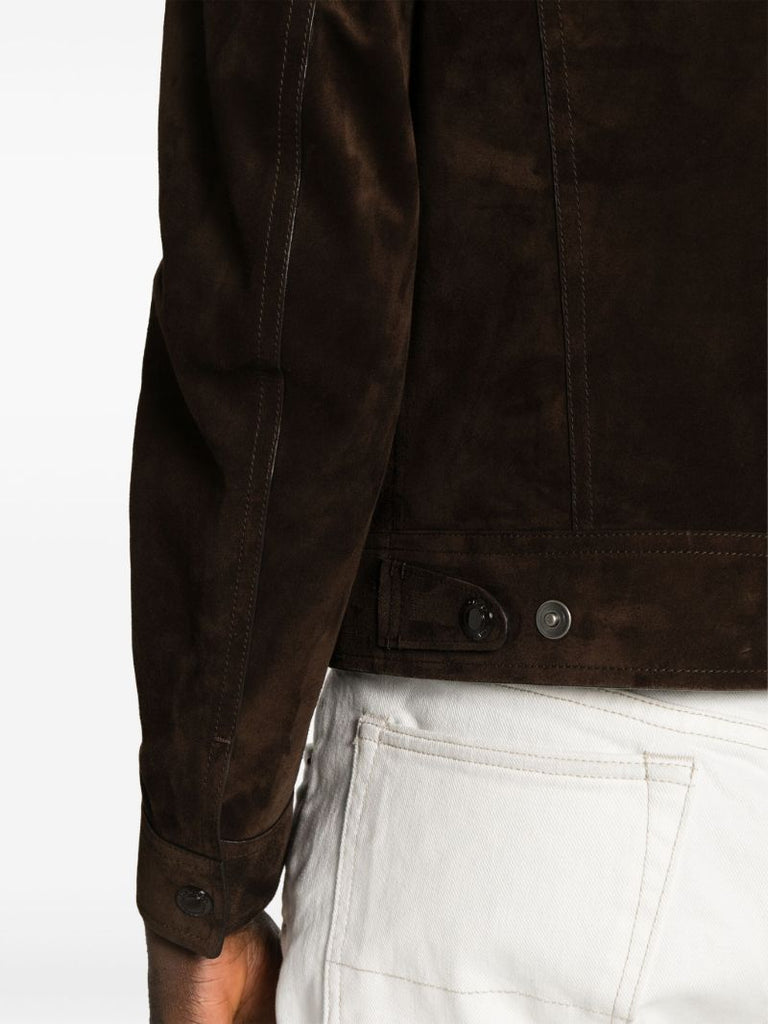 Brown Suede Western Shirt Jacket