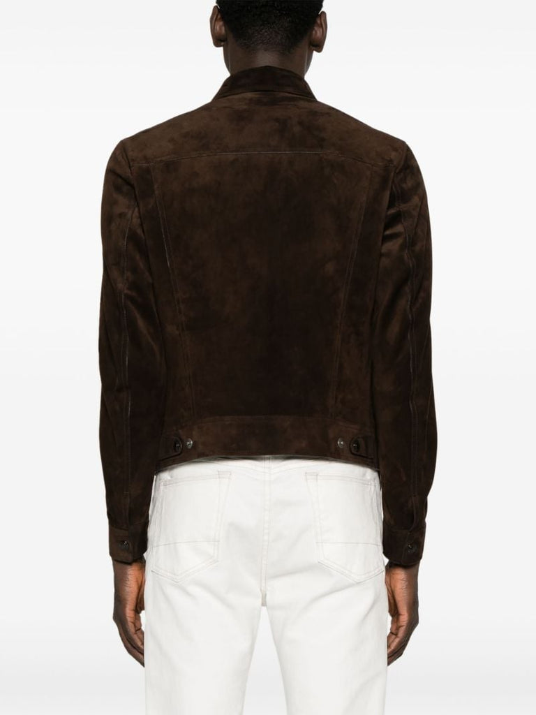 Brown Suede Western Shirt Jacket