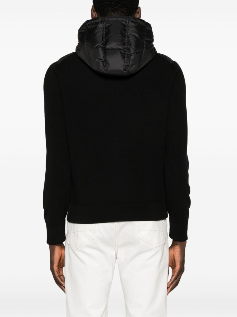 Black Quilted-panel Cardigan