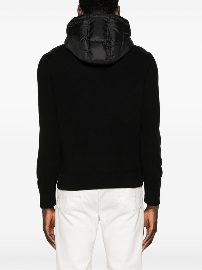 Black Quilted-panel Cardigan