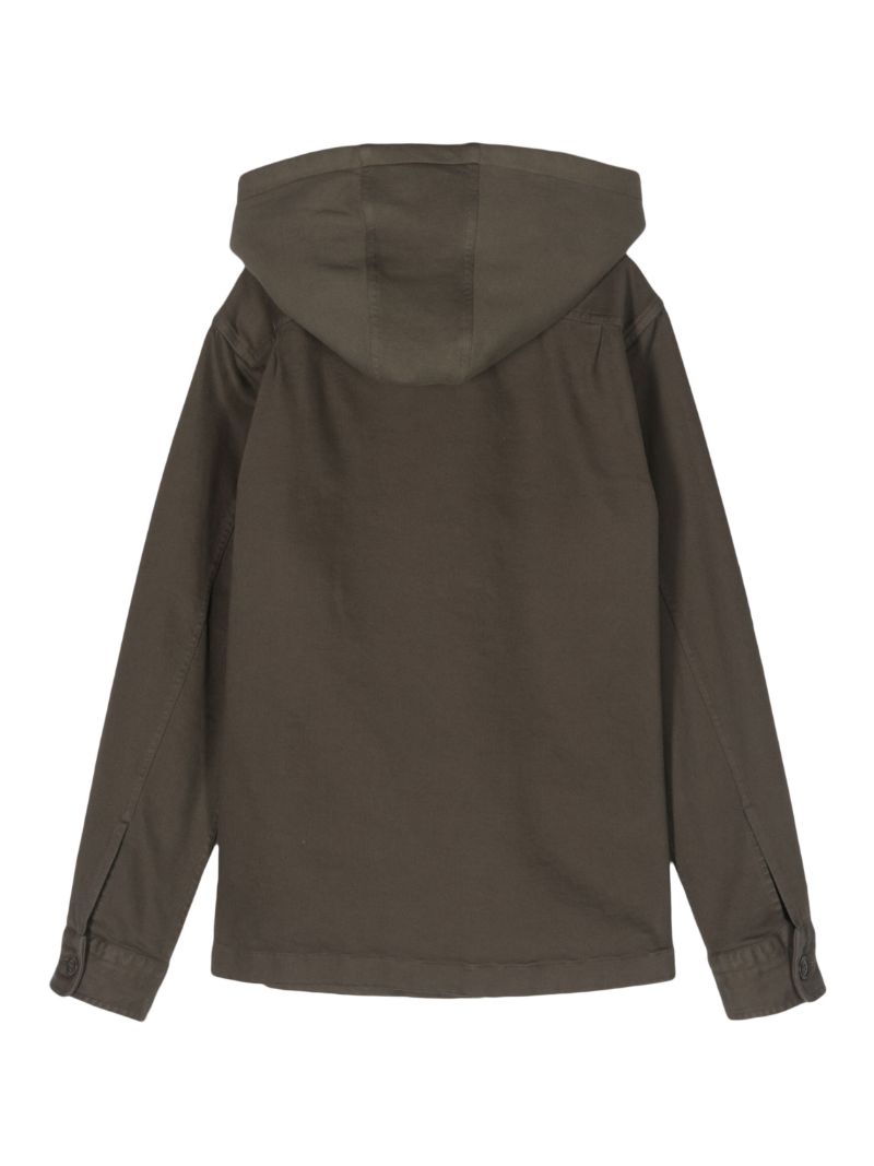Green Hooded Cotton Shirt