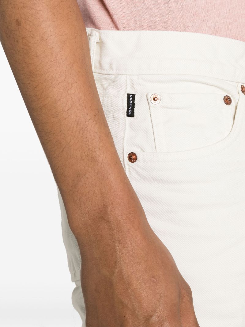 White Whiskering-effect Jeans