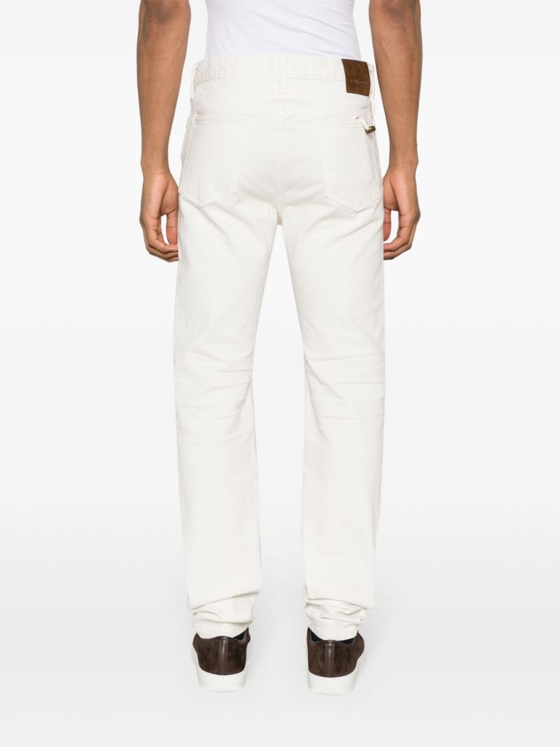 White Whiskering-effect Jeans