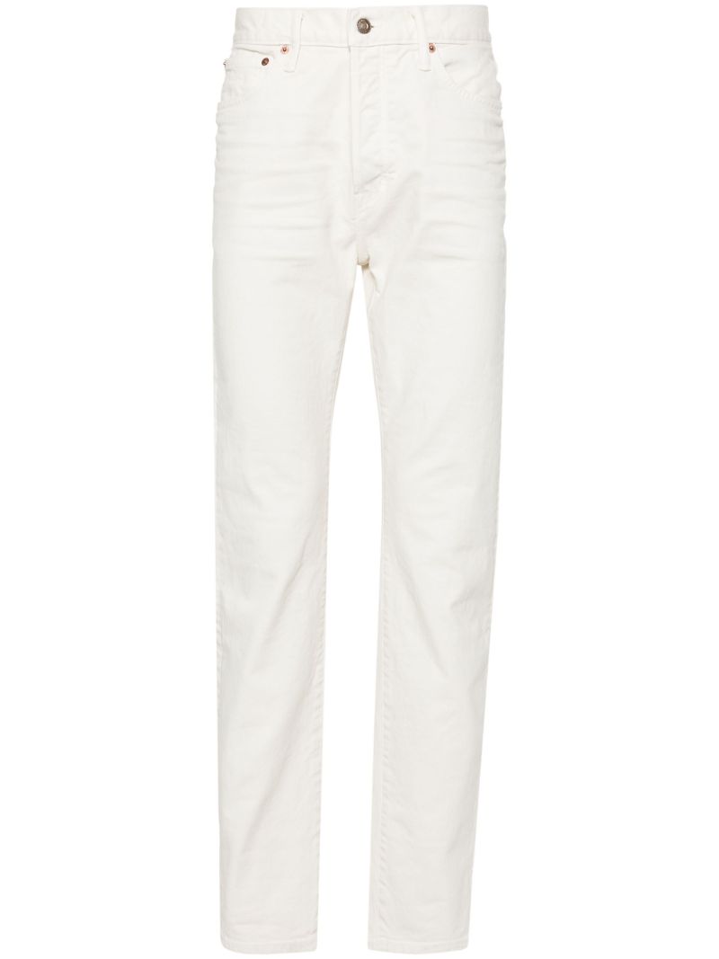 White Whiskering-effect Jeans