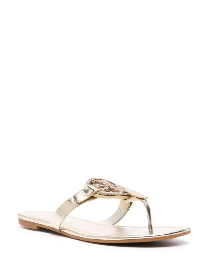 Gold Miller Leather Flip Flops
