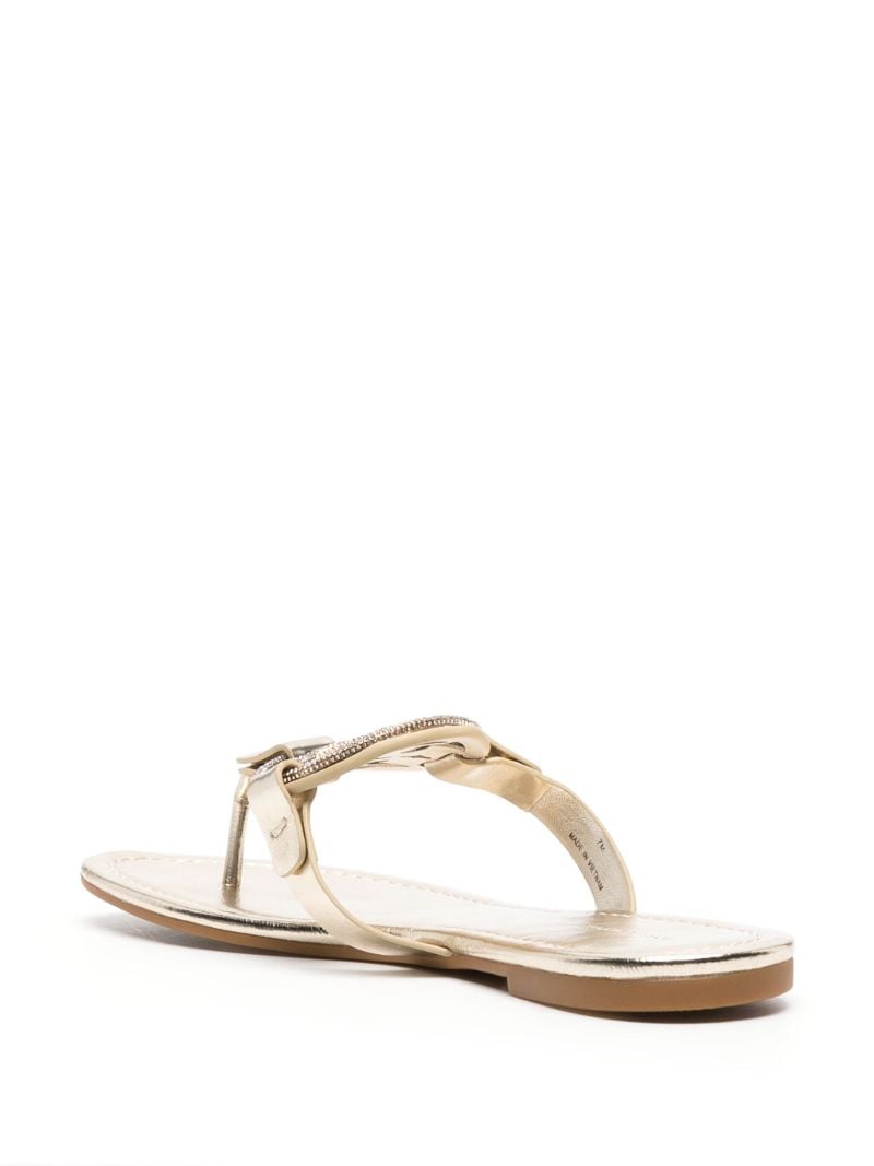 Gold Miller Leather Flip Flops