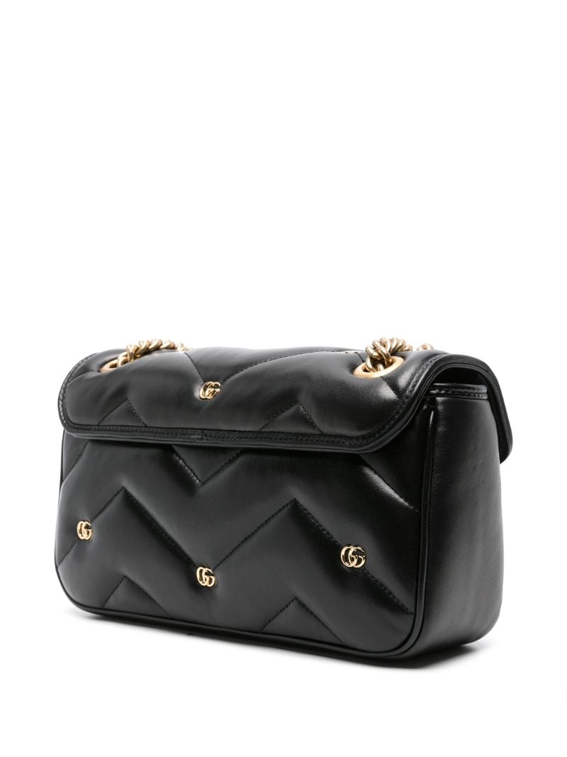Black Gg Marmont Small Leather Shoulder Bag