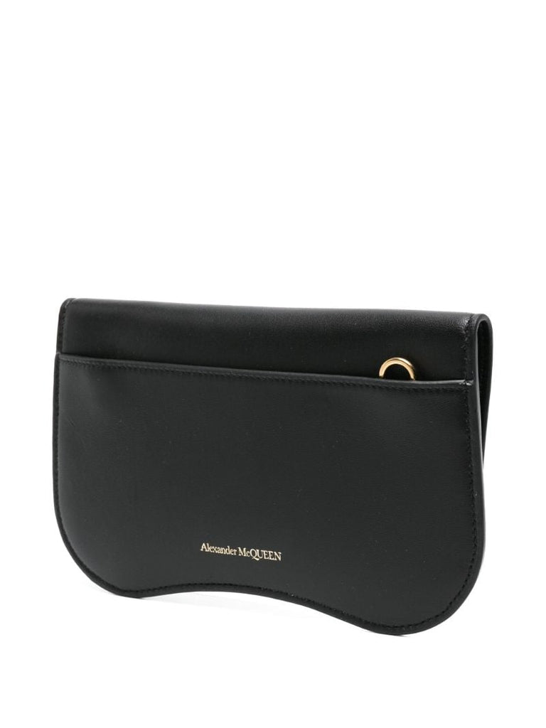 Black Mini the Seal Leather Clutch Bag