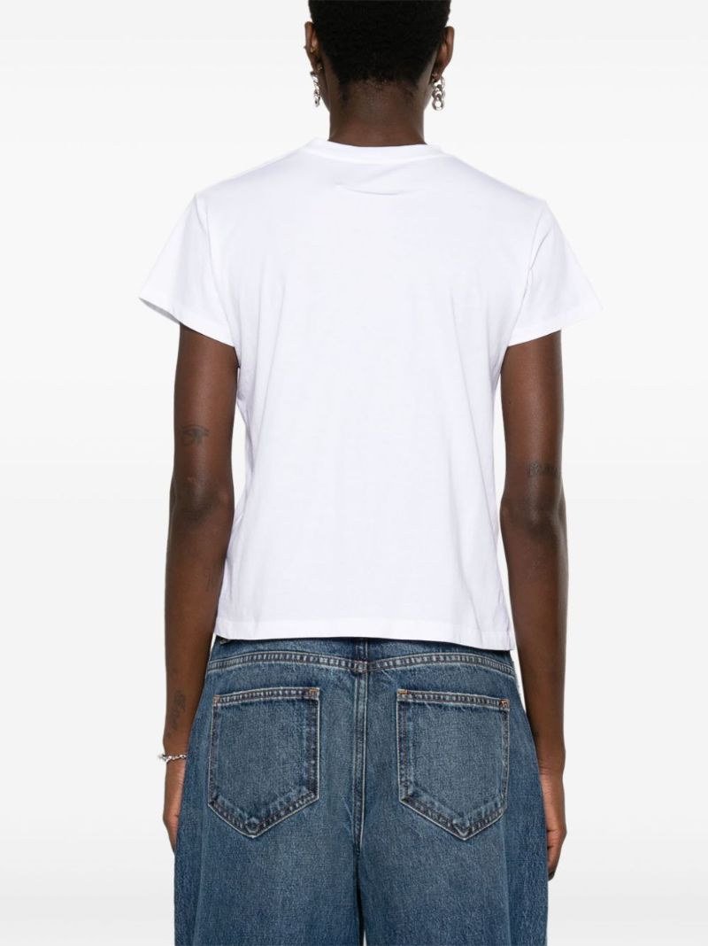 White Numbers-appliquÃ_x0083_Â© Cotton T-shirt