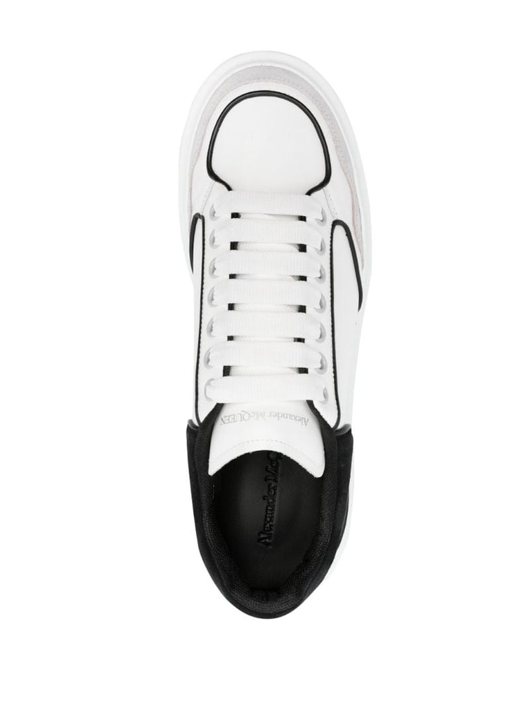 White Larry Panelled Leather Sneakers