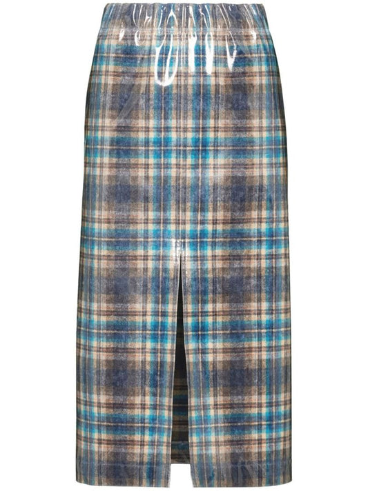 Blue X Pendleton Checked Wool Skirt