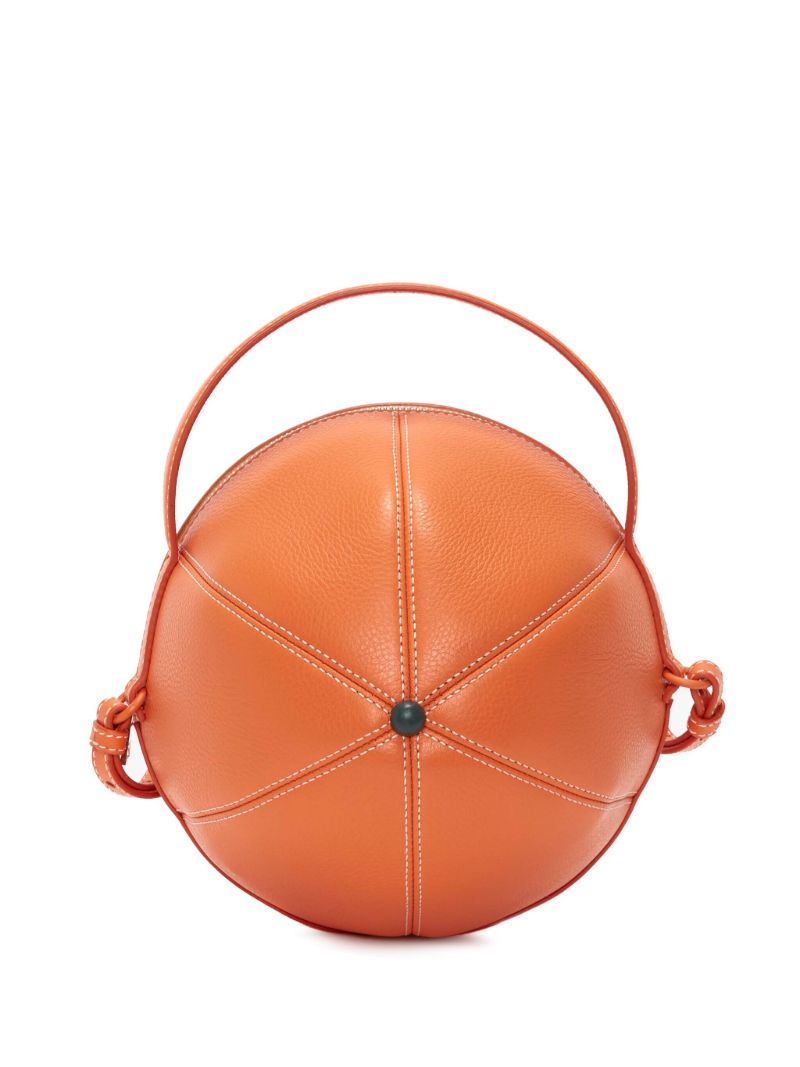 Orange Leather Tote Bag