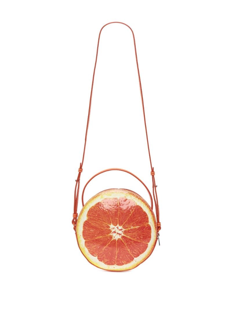 Orange Leather Tote Bag