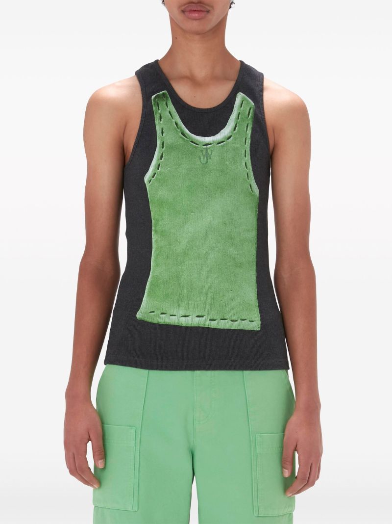 Grey Clay Trompe L'oeil Tank Top