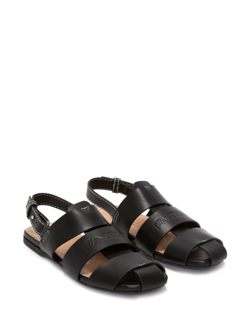 Black Fisherman Leather Sandals