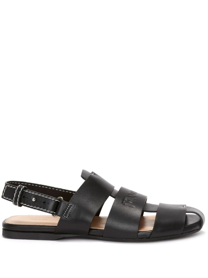 Black Fisherman Leather Sandals