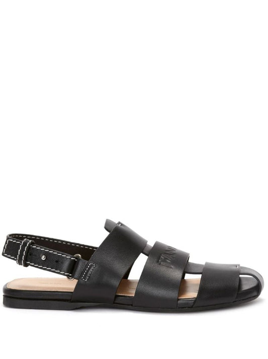Black Fisherman Leather Sandals