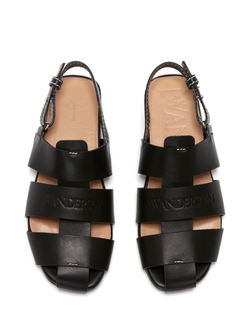 Black Fisherman Leather Sandals