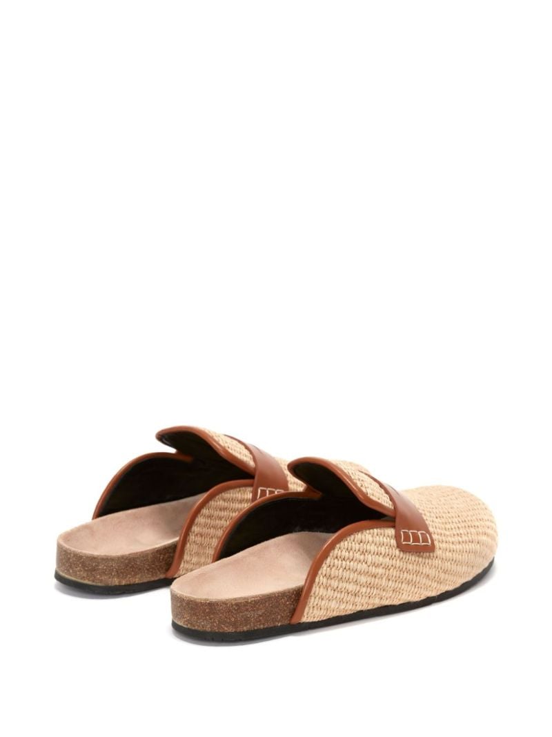 Neutral Penny-slot Raffia Mules