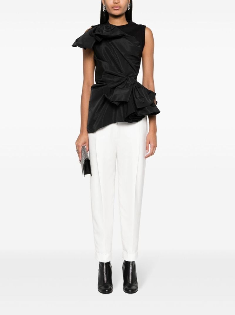 Black Bow Detail Asymmetric Top