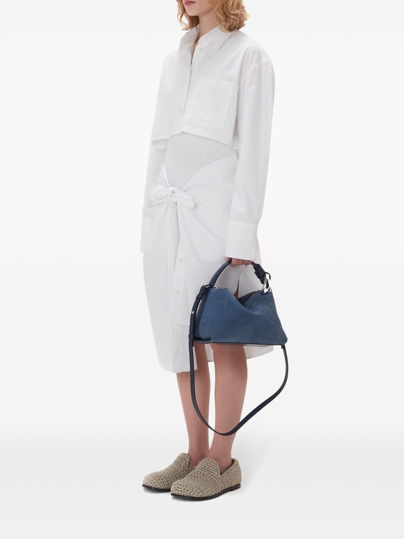 Blue Corner Suede Tote Bag