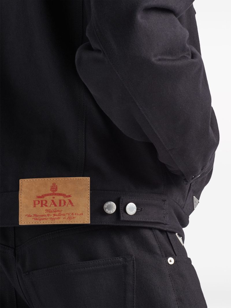 Black Shearling-collar Denim Jacket