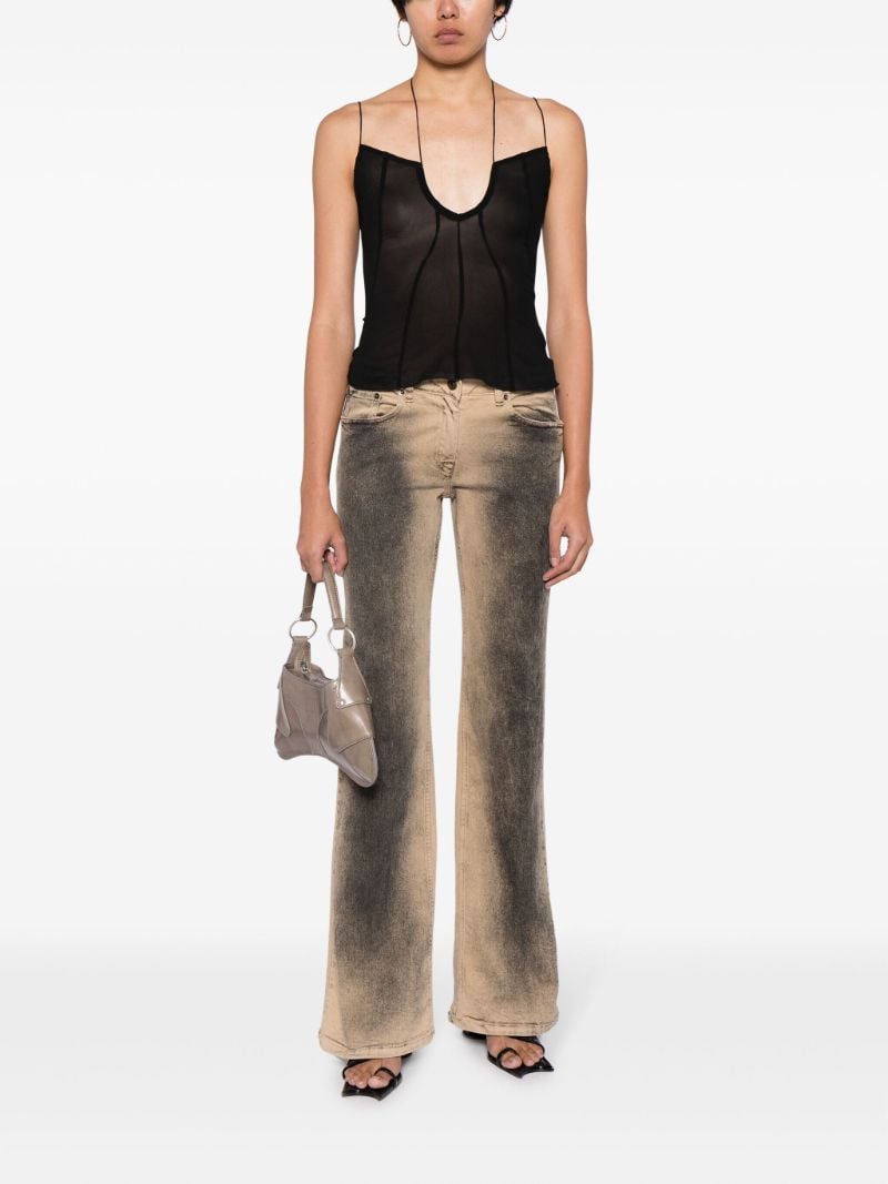 Black U-neck Silk Top