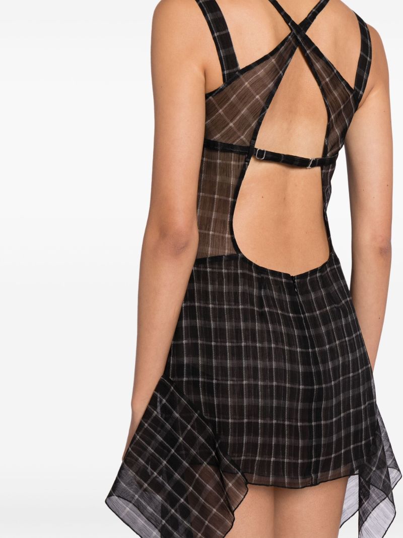 Black Check-pattern Minidress