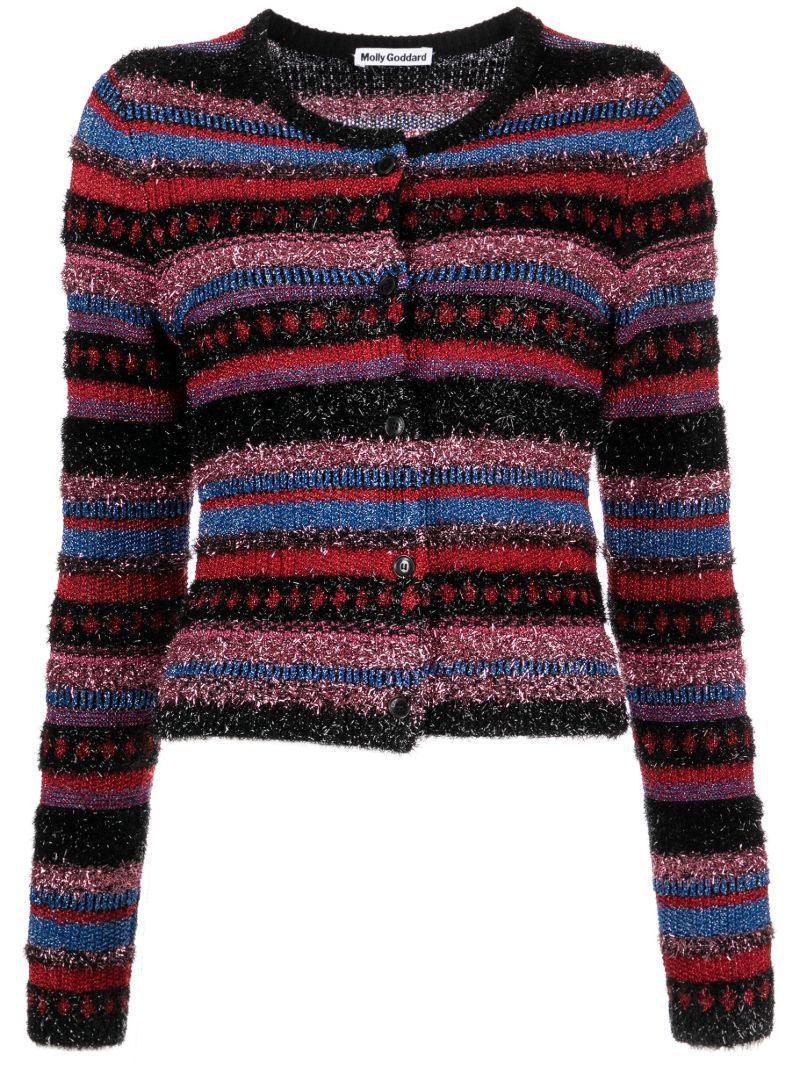 Red Joanna Striped Cardigan