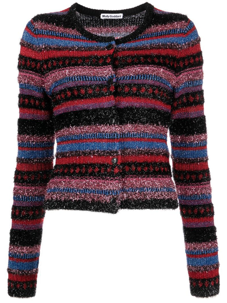 Red Joanna Striped Cardigan