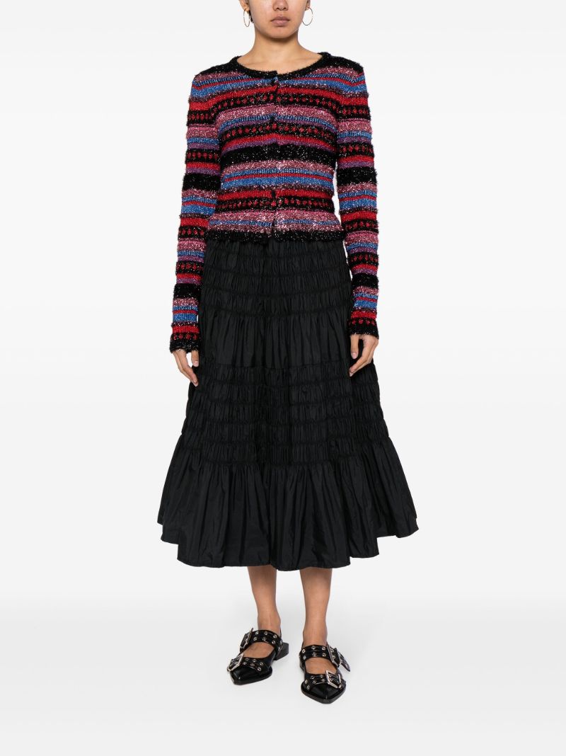 Red Joanna Striped Cardigan