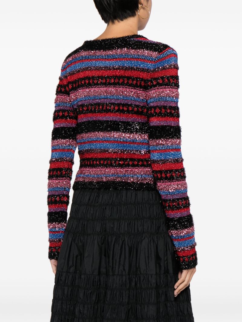 Red Joanna Striped Cardigan