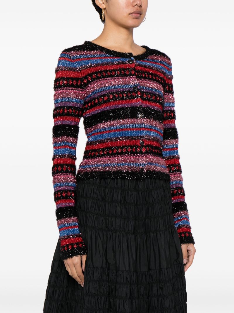 Red Joanna Striped Cardigan